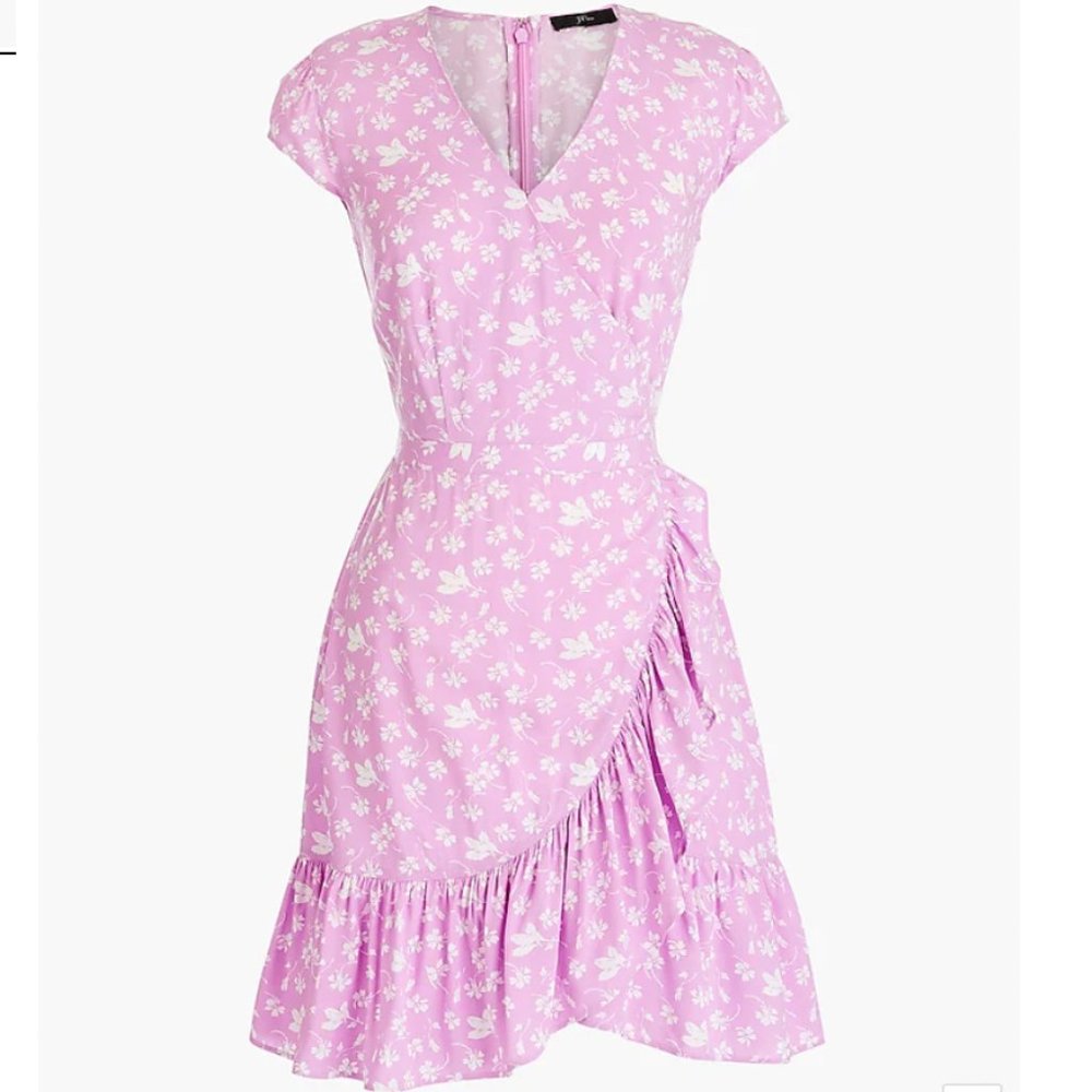J.Crew Ruffle Front Mini Dress Floral Pattern